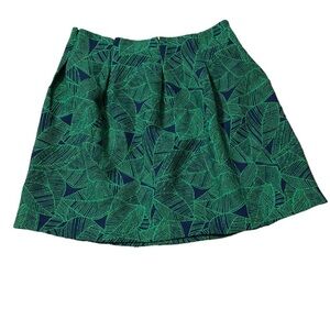 Atmosphere Green and Blue Leaf Patterned Skirt Size 10 US